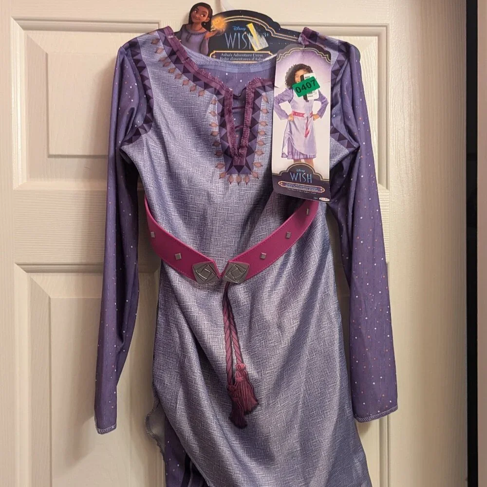 NWT Disney Asha 'Wish' Adventure Dress Purple Girls 4-6x Costume Christmas Gift